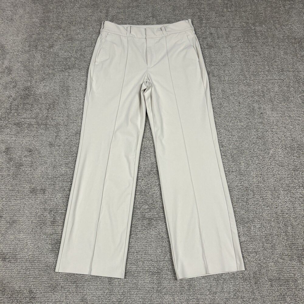 Rhone Birdie Cropped Trouser Pants Womens 6 Light Sand Ivory Golf Stretch